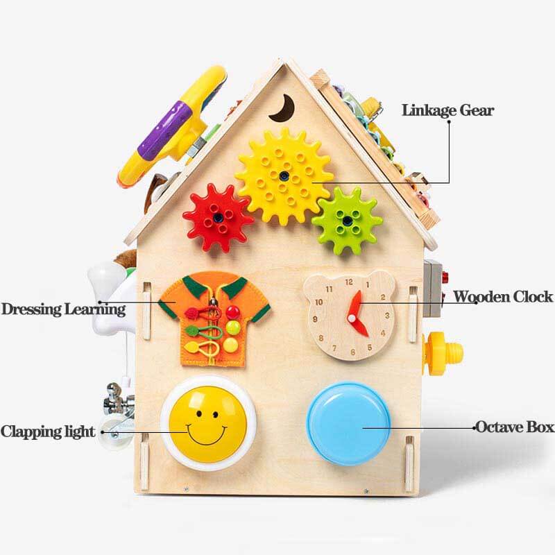 Montessori Wooden Busy House