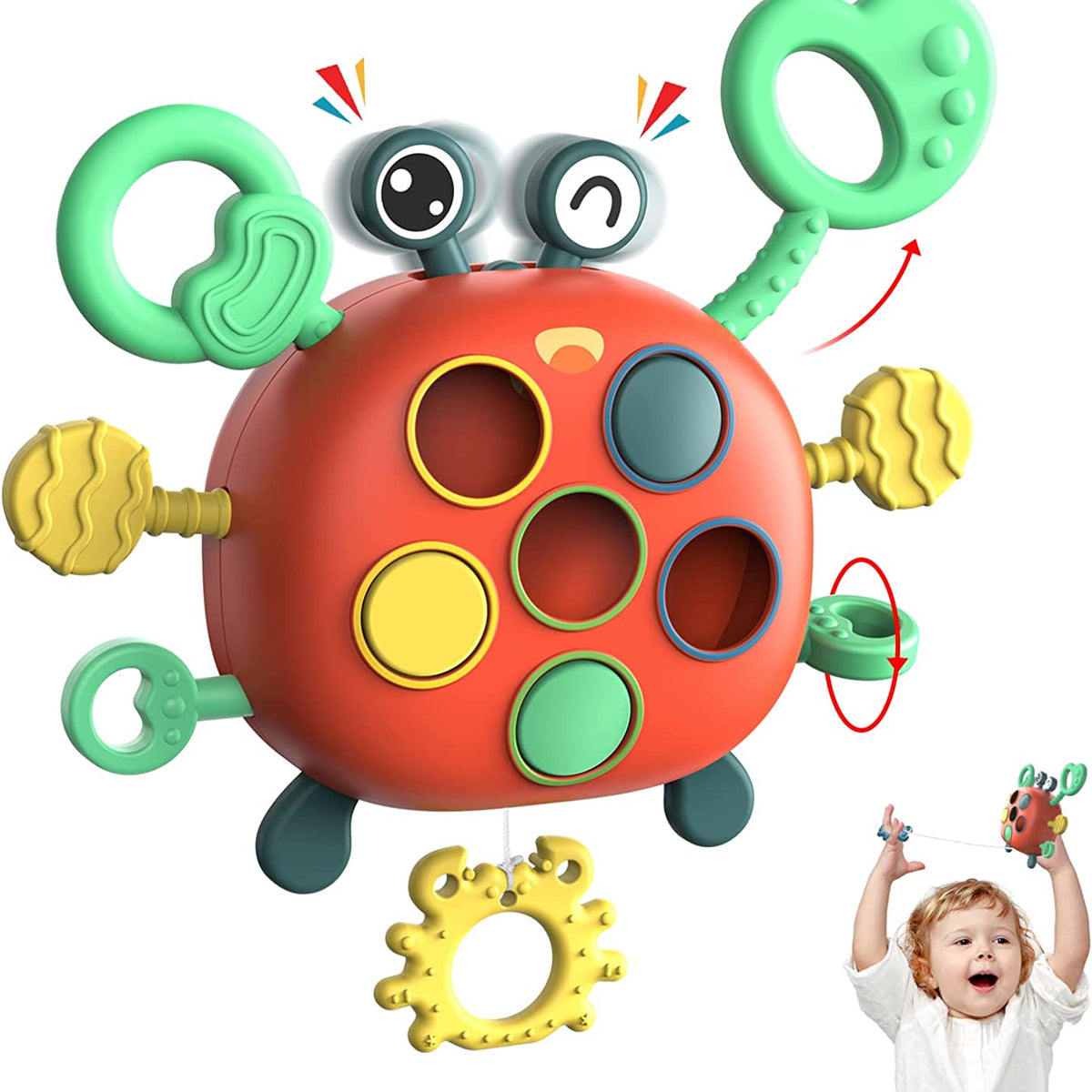 Montessori Crab Silicone Pulling Toy