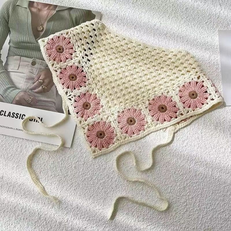 Floral Crochet Kerchief