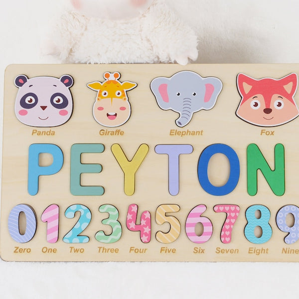 Custom Wooden Baby Name Puzzle – Personalized Toy Gift for Toddlers, Puzzle Piece Names, Baby Keepsake, Best Gift for 18 Months Old