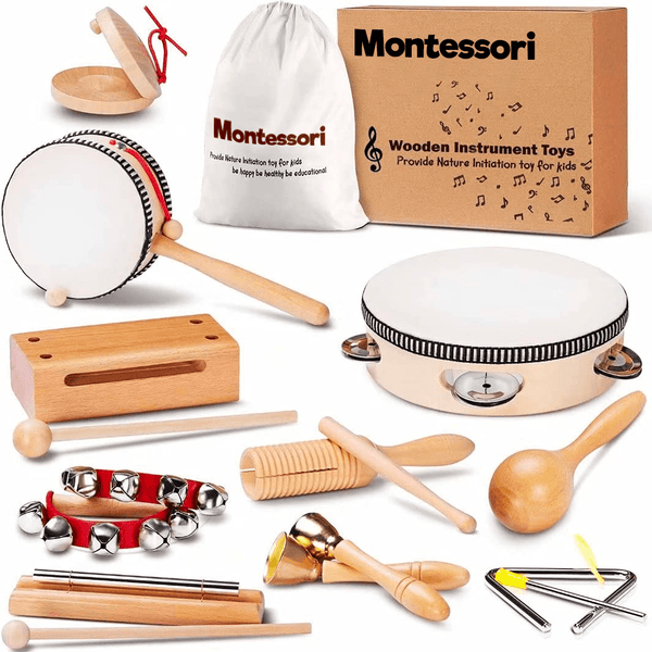 Montessori Wooden Music Instruments Set (10 Instruments)