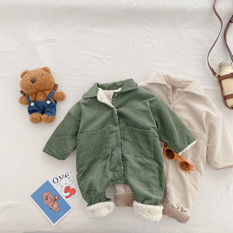 Little Pilot Baby Outfit - Fleece Romper with Cute Aviator Style