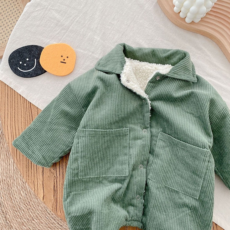 Little Pilot Baby Outfit - Fleece Romper with Cute Aviator Style