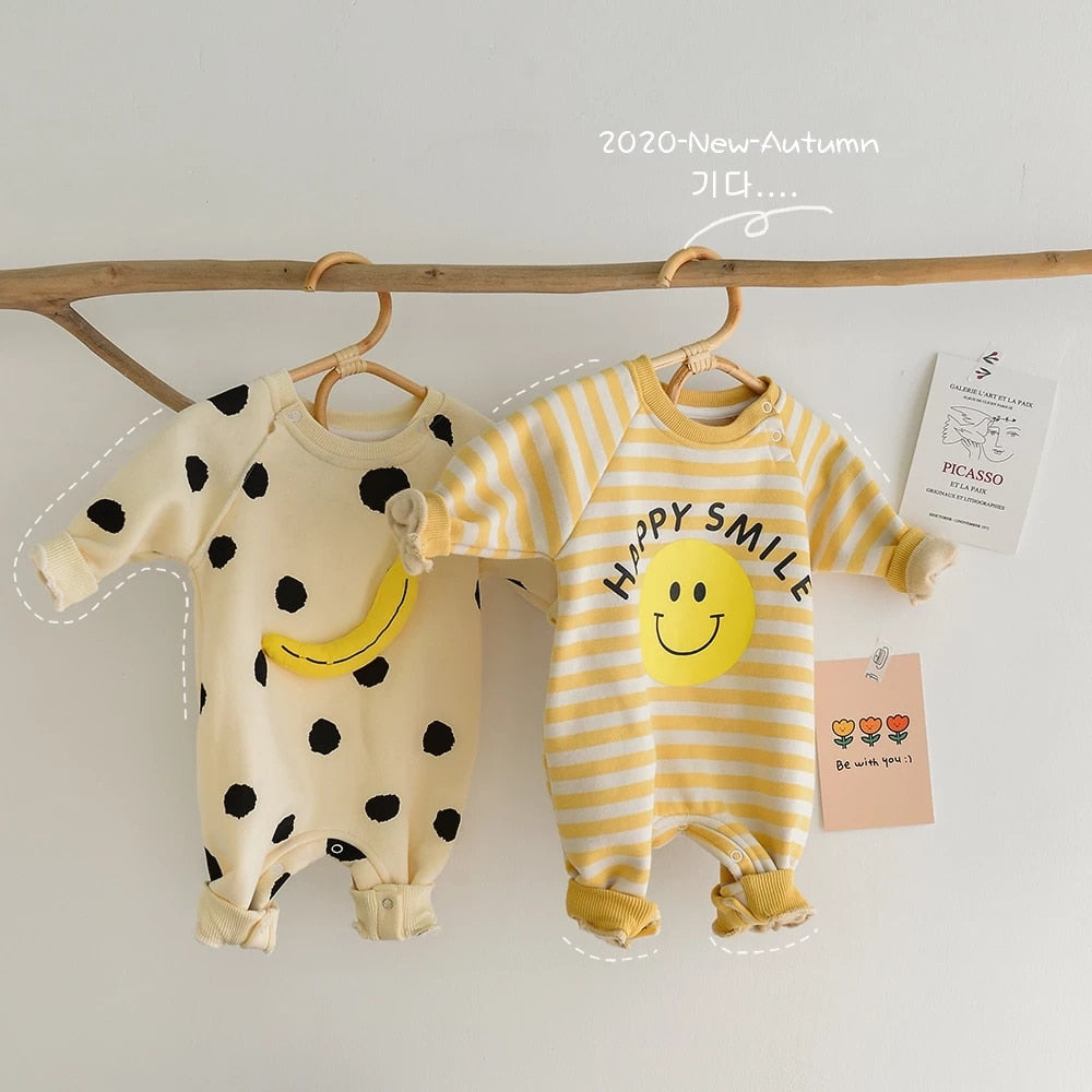 Banana Bonanza Baby Outfit - Jumpsuit with Colorful Fruit Print