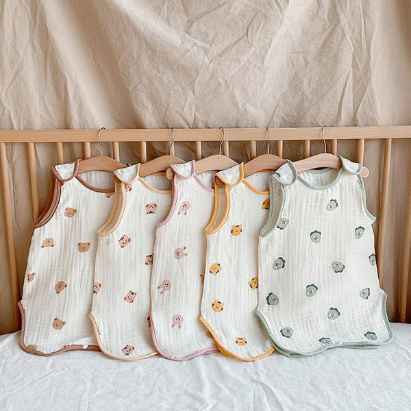 Baby Sleeveless Sleeping Bag / Child  Thin Double-layer Cotton Yarn For 0-3 Year