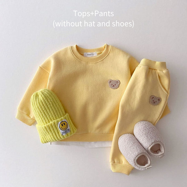 Baby Winter Clothes Sets /Warm Bear Velvet Pullover