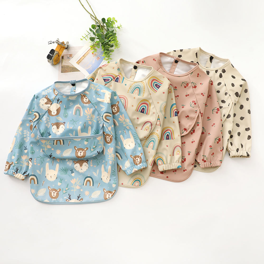 Baby Bib Long Sleeved Clothing / Waterproof Baby Apron For 0- 3Years