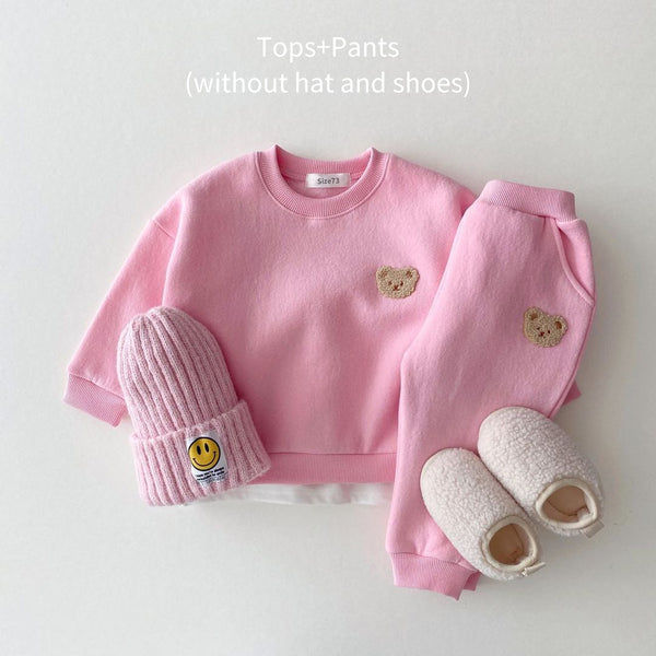 Baby Winter Clothes Sets /Warm Bear Velvet Pullover