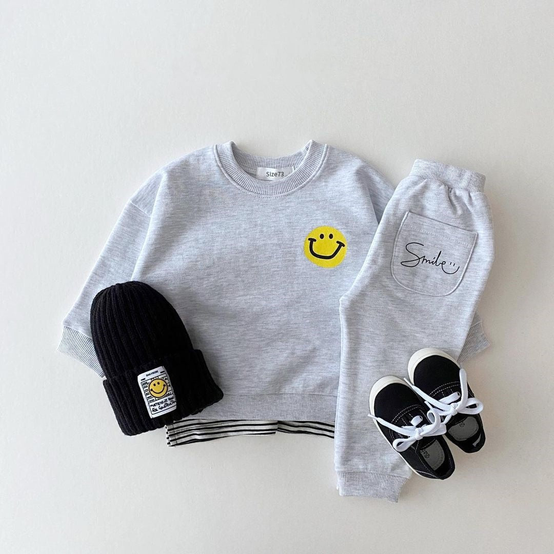 Smiley Sweatshirt + Jogger Pant Outfit