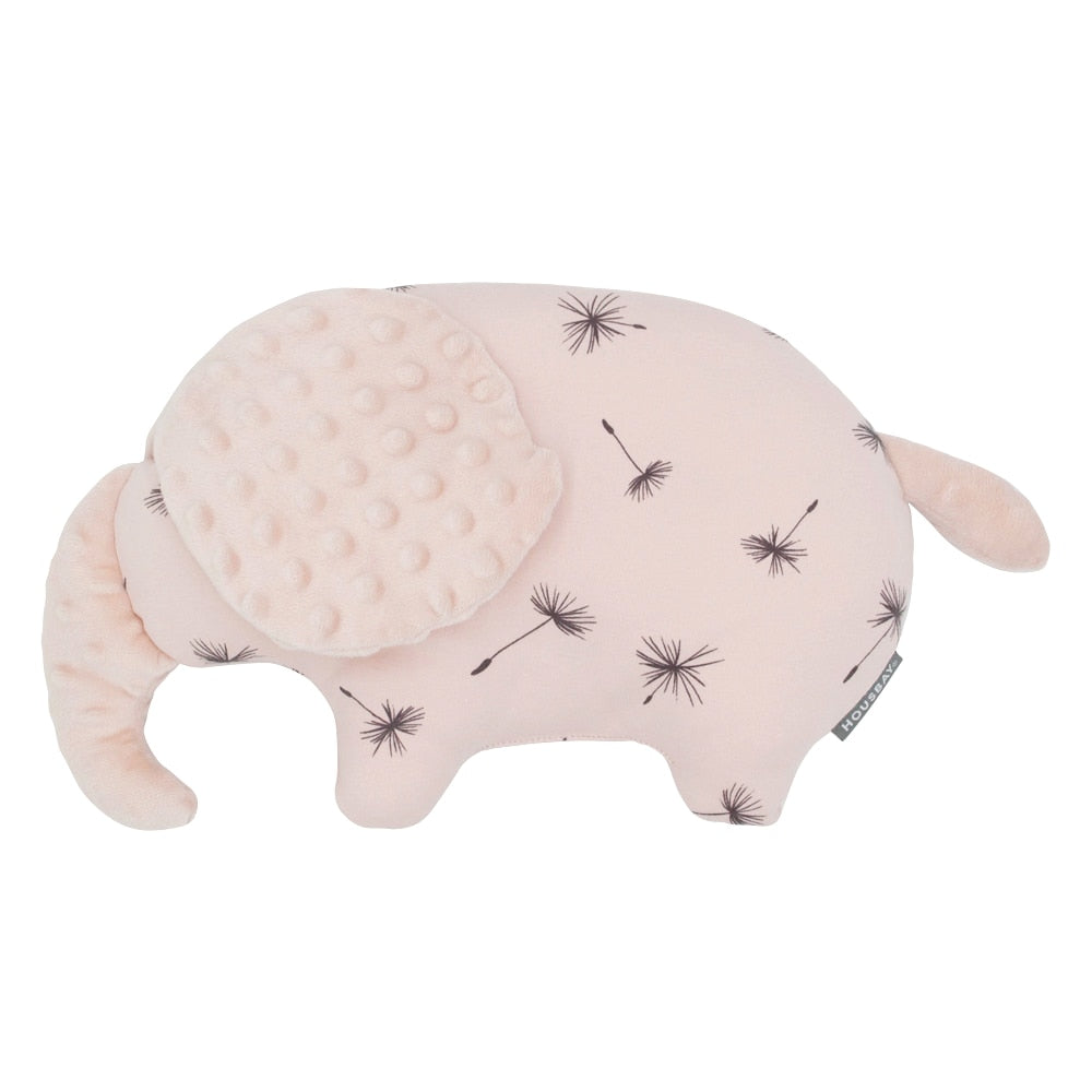 Cute and cozy elephant pillow for babies ,100% cotton elephant pillow for your little one pink dandelion
