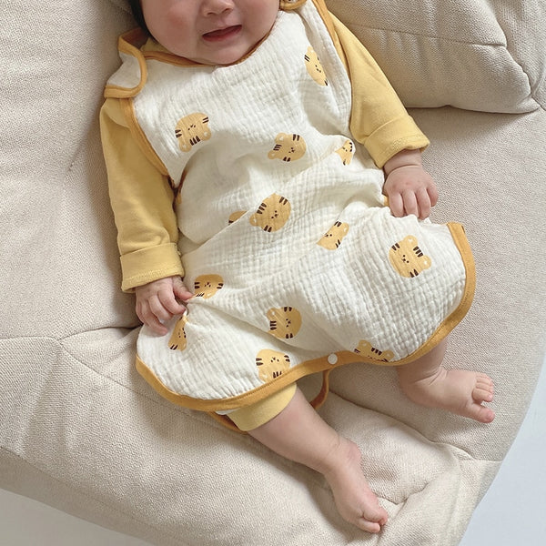 Baby Sleeveless Sleeping Bag / Child  Thin Double-layer Cotton Yarn For 0-3 Year