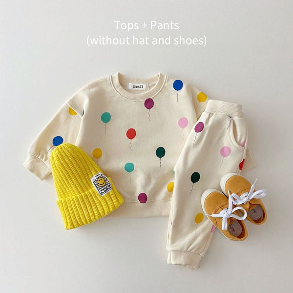 Balloon Fiesta - Vibrant and Fun Sweater and Pant Set for Children
