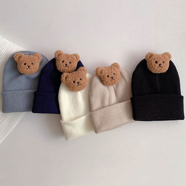 Baby herfst winter muts / schattige beer warme gehaakte mutsen voor 0-3 jaar