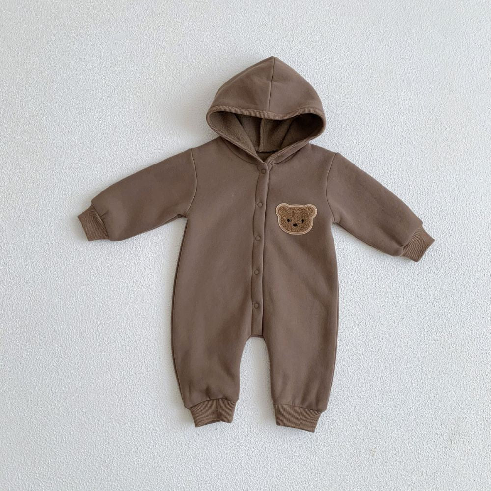 Hooded Baby Romper - The Cozy maple bear