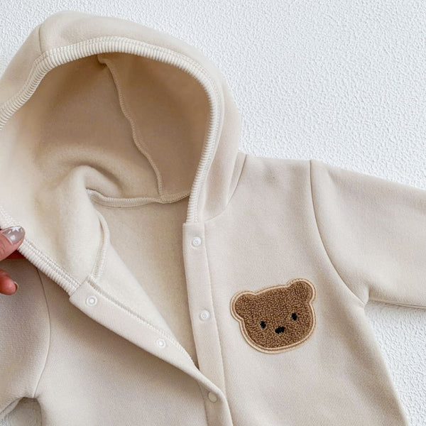 Hooded Baby Romper - The Cozy maple bear