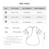 Vintage pattern baby sleep bags/ baby sleep sacks 3.5 Tog Baby Sleep bag/ Removable Sleeves for 0-2 Yrs size chart