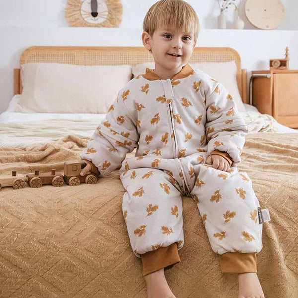 baby wear Vintage pattern ear of wheat Baby Sleep suits 2.5Tog | 3 Zippers Design |Removable Sleeves